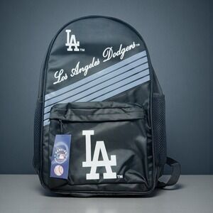 Los Angeles Dodgers LA Backpack Black Gray Mesh Pockets Officially Licensed